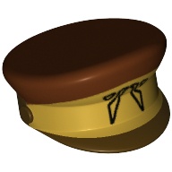 Chapeau, casquette de capitaine avec symbole noir et motif imprimé à rayures dorées (gardien de sécurité Naboo) (Hat, Captain's Cap with Black Symbol and Gold Stripe Print (Naboo Security Guard))