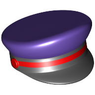 Chapeau, casquette de capitaine à rayures rouges, pare-soleil noir imprimé (Hat, Captain's Cap with Red Stripe, Black Visor Print)