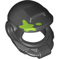 Casque élaboré avec motif imprimé tache de peinture à la vert citron (Helmet Elaborate with Lime Paint Spot Print)