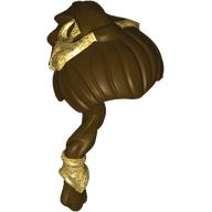 Cheveux longue queue de cheval tressée avec ornements or motif imprimé (Leia) (Hair Long Braided Ponytail with Gold Adornments Print (Leia))