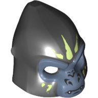 Masque Gorille avec Visage Bleu Sable et Peinture Visage Jaune Clair, fermé Motif imprimé Bouche (Mask Gorilla with Sand Blue Face and Light Yellow Face Paint, Closed Mouth Print)