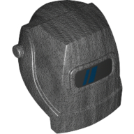 Casque de soudage avec des rayures bleu foncé sur motif noir Visière imprimée (Helmet Welding with Dark Blue Stripes on Black Visor Print)