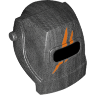 Soudure de casque avec visière avec rayures orange (Helmet Welding with Visor with Orange Stripes)