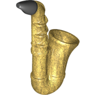 Visuel indicatif Rebrickable de Instrument de musique Saxophone avec motif imprimé embouchure noire (Musical Instrument Saxophone with Black Mouthpiece Print)