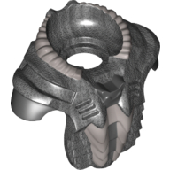 Espace d'armure de vêtements de nuit minifigurine avec protection des épaules et plastron avec des marques noires et argentées motif imprimé (Minifig Neckwear Armor Space with Shoulder Protection and Breastplate with Black and Silver Markings Print)