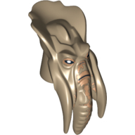 Tête de minifigurine spéciale, géonosien avec yeux noirs, le nez et la bouche motif imprimé (poggle le moins) (Minifig Head Special, Geonosian with Black Eyes, Nose and Mouth Print (Poggle the Lesser))