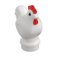 Visuel indicatif Rebrickable de Animal, Poulet avec motif Peigne rouge, Yeux noirs, Blanc pupille imprimé (Animal, Chicken with Red Comb Pattern, Black Eyes, White Pupil Print)