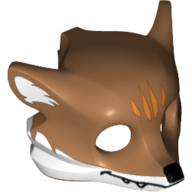Masque fox / skunk, détails de visage noir et blanc oreilles motif imprimé (Mask Fox / Skunk, Black Face Details and White Ears Print)