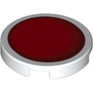 Visuel indicatif Rebrickable de Tuile ronde 2 x 2 avec cercle rouge stylisé rouge soleil motif imprimé (Tile Round 2 x 2 with Red Circle Stylized Red Sun Print)