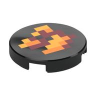 Visuel indicatif Rebrickable de Tuile ronde 2 x 2 avec motif imprimé feu pixélisé (Tile Round 2 x 2 with Pixelated Fire Print)