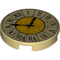 Visuel indicatif Rebrickable de Tuile ronde 2 x 2 avec Horloge avec chiffres romains Motif imprimé orné (Tile Round 2 x 2 with Clock with Roman Numerals Ornate Print)