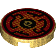 Visuel indicatif Rebrickable de Tuile ronde 2 x 2 avec des lignes circulaires noires sur fond rouge motif imprimé (Tile Round 2 x 2 with Black Circular Lines on Red Background Print)