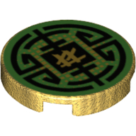 Visuel indicatif Rebrickable de Tuile ronde 2 x 2 avec des lignes circulaires noires sur fond vert motif imprimé (Tile Round 2 x 2 with Black Circular Lines on Green Background Print)