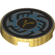 Visuel indicatif Rebrickable de Tuile ronde 2 x 2 avec des lignes circulaires noires sur fond gris bleuté clair avec motif imprimé de points azur foncé (Tile Round 2 x 2 with Black Circular Lines on Light Bluish Gray Background with Dark Azure Dots Print)