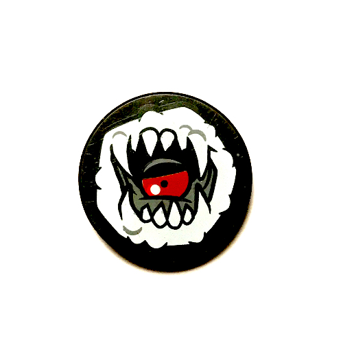 Visuel indicatif Rebrickable de Tuile ronde 2 x 2 avec bouche ouverte, lèvres blanches, crocs, motif imprimé langue (Tile Round 2 x 2 with Open Mouth, White Lips, Fangs, Tongue Print)