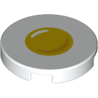 Visuel indicatif Rebrickable de Tuile ronde 2 x 2 avec Egguf avec motif imprimé jaune (Tile Round 2 x 2 with Egg with Yolk Print)