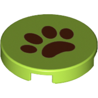 Visuel indicatif Rebrickable de Tuile ronde 2 x 2 avec motif imprimé patte marron (Tile Round 2 x 2 with Brown Paw Print)