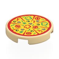 Visuel indicatif Rebrickable de Tuile ronde 2 x 2 avec motif imprimé pizza rouge/jaune (Tile Round 2 x 2 with Red/Yellow Pizza Print)