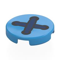 Visuel indicatif Rebrickable de Tuile ronde 2 x 2 avec bouton, motif imprimé fil bleu foncé (Tile Round 2 x 2 with Button, Dark Blue Yarn Print)