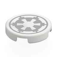 Visuel indicatif Rebrickable de Tuile ronde 2 x 2 avec motif imprimé symbole impérial gris bleuté clair (Tile Round 2 x 2 with Light Bluish Grey Imperial Symbol Print)