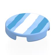 Visuel indicatif Rebrickable de Tuile ronde 2 x 2 avec motif imprimé Blanc, lignes d'azur foncé (fenêtre en verre) (Tile Round 2 x 2 with White, Dark Azure Lines (Glass Window) Print)