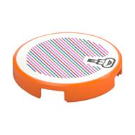 Tuile ronde 2 x 2 avec tête iggy et motif imprimé code-barres (autocollant) (Tile Round 2 x 2 with Iggy Head and Barcode Print (Sticker))
