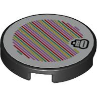 Tuile ronde 2 x 2 avec motif imprimé pic et code à barres (autocollant) (Tile Round 2 x 2 with Spike and Barcode Print (Sticker))