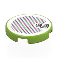 Visuel indicatif Rebrickable de Tuile ronde 2 x 2 avec prince floren, motif imprimé code à barres (autocollant) (Tile Round 2 x 2 with Prince Florian, Barcode Print (Sticker))