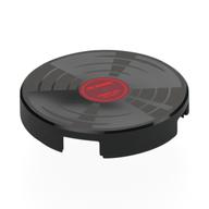 Visuel indicatif Rebrickable de Tuile ronde 2 x 2 avec disque vinyle argent, motif imprimé centre rouge (Tile Round 2 x 2 with Silver Vinyl Record, Red Center Print)