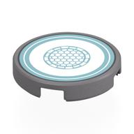 Visuel indicatif Rebrickable de Tuile ronde 2 x 2 avec motif imprimé réacteur arc bleu blanc / moyen (Tile Round 2 x 2 with White/Medium Blue Arc Reactor Print)