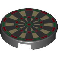 Visuel indicatif Rebrickable de Tuile ronde 2 x 2 avec motif imprimé fléchettes (Tile Round 2 x 2 with Dart Board Print)