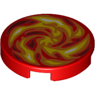 Visuel indicatif Rebrickable de Tuile ronde 2 x 2 avec motif imprimé feu (Tile Round 2 x 2 with Fire Print)