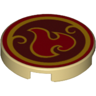 Visuel indicatif Rebrickable de Tuile ronde 2 x 2 avec motif imprimé d'icône de puissance de feu (Tile Round 2 x 2 with Fire Power Icon Print)