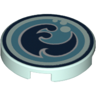 Visuel indicatif Rebrickable de Tuile ronde 2 x 2 avec l'icône de puissance de l'eau imprimé (Tile Round 2 x 2 with Water Power Icon Print)