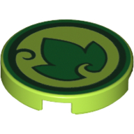 Visuel indicatif Rebrickable de Tuile ronde 2 x 2 avec motif imprimé d'icône de puissance de la terre (Tile Round 2 x 2 with Earth Power Icon Print)