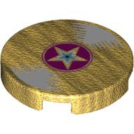 Visuel indicatif Rebrickable de Tuile ronde 2 x 2 avec disque vinyle avec centre magenta et motif imprimé étoile (Tile Round 2 x 2 with Vinyl Record with Magenta Center and Star Print)