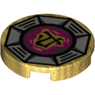 Visuel indicatif Rebrickable de Tuile ronde 2 x 2 avec Airjitzu terre symbole motif imprimé (Tile Round 2 x 2 with Airjitzu Earth Symbol Print)