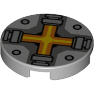 Visuel indicatif Rebrickable de Tuile ronde 2 x 2 avec motif imprimé Nexo Knights (Tile Round 2 x 2 with Nexo Knights Ammunition Print)