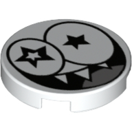 Visuel indicatif Rebrickable de Tuile ronde 2 x 2 avec motif imprimé visage nixel étoilé (Tile Round 2 x 2 with Starry Eyed Nixel Face Print)