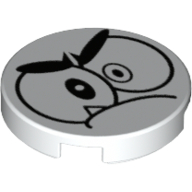 Visuel indicatif Rebrickable de Tuile ronde 2 x 2 avec motif imprimé visage Nixel (Tile Round 2 x 2 with Puzzled Nixel Face Print)