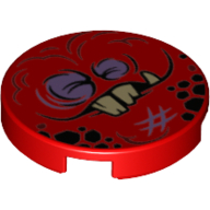 Visuel indicatif Rebrickable de Tuile ronde 2 x 2 avec motif imprimé visage blessé Nexo Knights globlin (Tile Round 2 x 2 with Nexo Knights Globlin Injured Face Print)