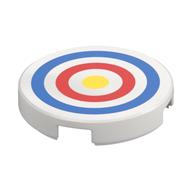 Visuel indicatif Rebrickable de Tuile ronde 2 x 2 avec motif imprimé cible de tir à l'arc (Tile Round 2 x 2 with Archery Target Print)