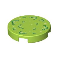 Visuel indicatif Rebrickable de Tuile ronde 2 x 2 avec motif imprimé Feuillage Vert (Tile Round 2 x 2 with Green Foliage Print)