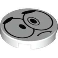 Visuel indicatif Rebrickable de Tuile ronde 2 x 2 avec motif imprimé nixel aux yeux croisés (Tile Round 2 x 2 with Cross-Eyed Nixel Face Print)