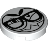 Visuel indicatif Rebrickable de Tuile ronde 2 x 2 avec Nixel dans Lunettes Motif imprimé visage (Tile Round 2 x 2 with Nixel in Glasses Face Print)