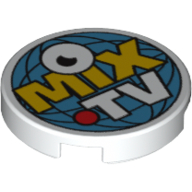 Visuel indicatif Rebrickable de Tuile ronde 2 x 2 avec motif imprimé 'MIX TV' (Tile Round 2 x 2 with 'MIX TV' Print)