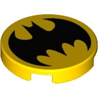 Visuel indicatif Rebrickable de Tuile ronde 2 x 2 avec motif imprimé Batman noir (Tile Round 2 x 2 with Black Batman Logo Print)