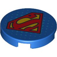 Visuel indicatif Rebrickable de Tuile ronde 2 x 2 avec motif imprimé Superman (Tile Round 2 x 2 with Superman Print)