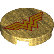 Visuel indicatif Rebrickable de Tuile ronde 2 x 2 avec motif imprimé femme merveille (Tile Round 2 x 2 with Wonder Woman Print)