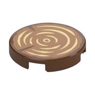 Visuel indicatif Rebrickable de Tuile ronde 2 x 2 avec tronc d'arbre / bois journal motif imprimé (Tile Round 2 x 2 with Tree Trunk / Wood Log Print)